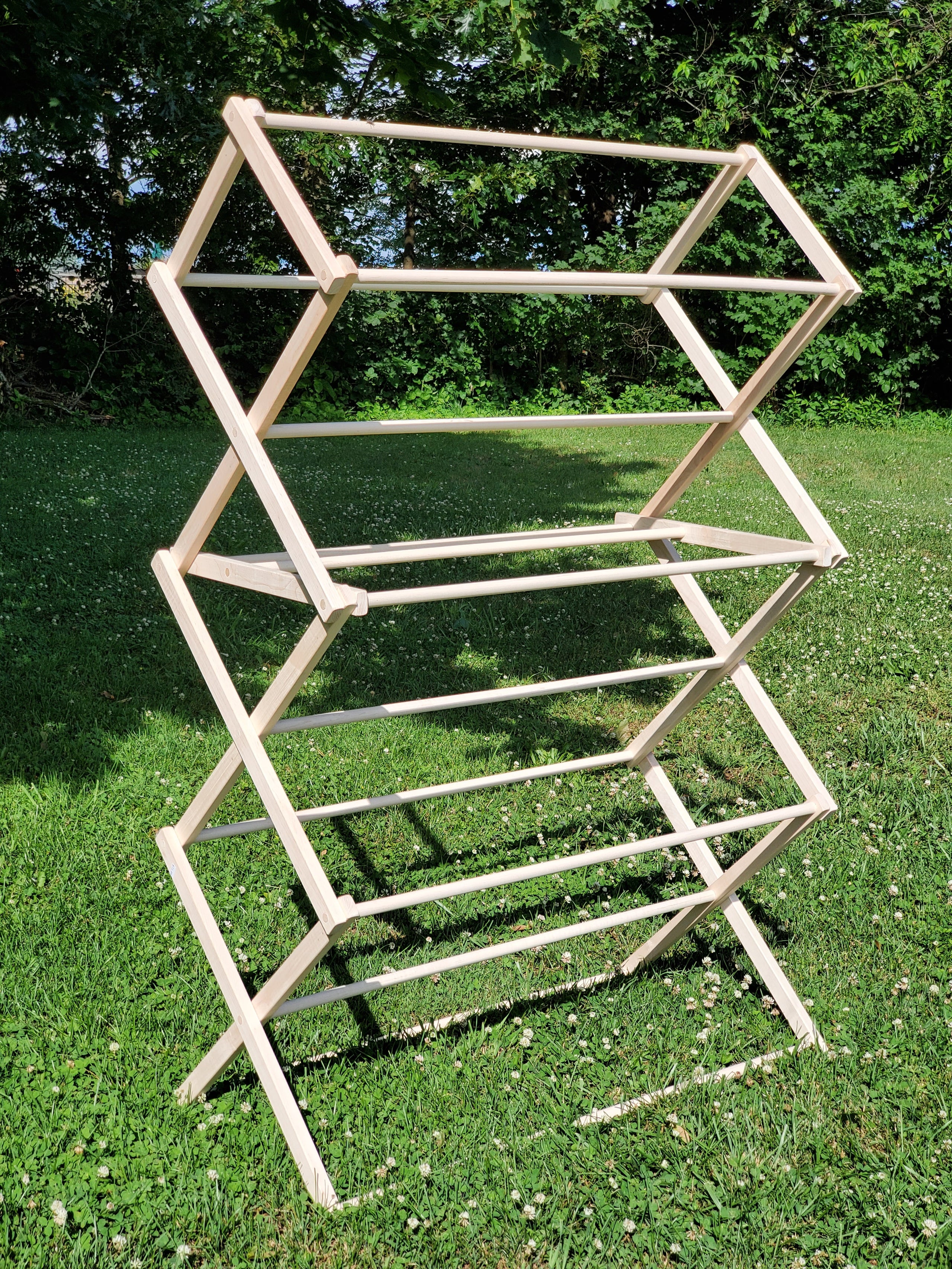 Amish Folding Wooden Clothes Drying Rack